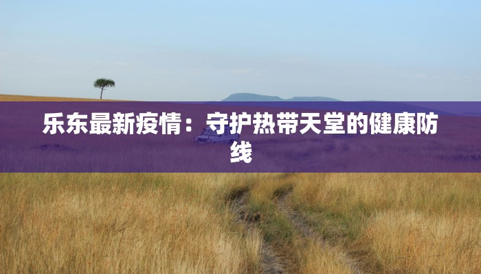 乐东最新疫情：守护热带天堂的健康防线