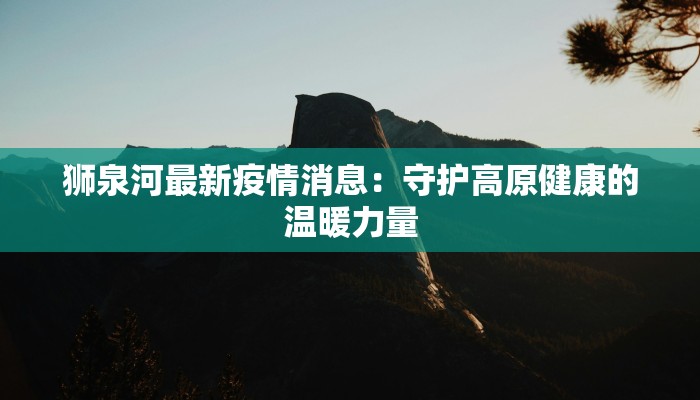 狮泉河最新疫情消息：守护高原健康的温暖力量